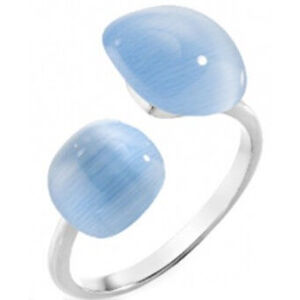 Morellato Nyitott ezüst gyűrű kék macskaszem kővel SAKK16 58 mm