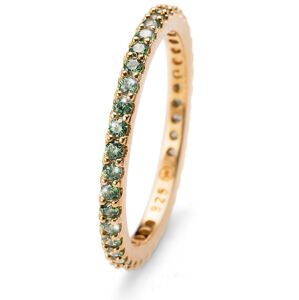 Oliver Weber Jolie aranyozott ezüst gyűrű zöld kristályokkal 63225G GRE S (49 - 52 mm)