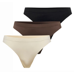 ONLY 3 PACK - női tanga alsó ONLTRACY 15211630 Beige Nude Black XL