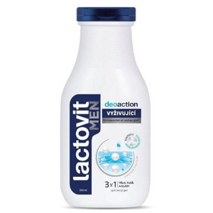 Lactovit Men Deo Action frissítő tusfürdő sampon és arctisztító férfiaknak 3 az 1-ben 300 ml