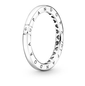 Pandora Gyengéd ezüst gyűrű Márkalogó és szívek 199482C01 56 mm