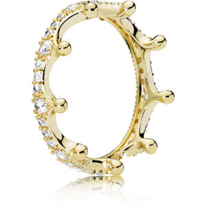 Pandora Gyönyörű aranyozott gyűrű Elvarázsolt korona  Shine 168654C01 50 mm