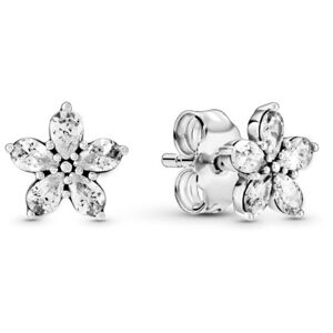 Pandora Csillogó ezüst fülbevalók Sparkling Snowflakes 299239C01