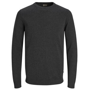 Jack&Jones JJEBASIC KNIT CREW NECK NOOS férfi pulóver, Dark Grey Melange L