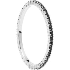 PDPAOLA Ezüst gyűrű fekete cirkónium kővel fekete Essential Silver AN02-348 52 mm