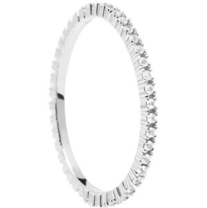PDPAOLA Ezüst gyűrű csillogó cirkónium kővel White Essential Silver AN02-347 56 mm