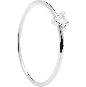 PDPAOLA Ezüst gyűrű szívvel White Heart Silver AN02-223 56 mm