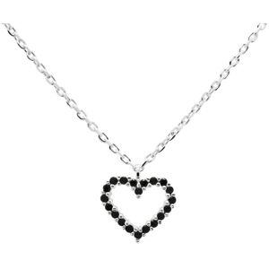 PDPAOLA Gyengéd ezüst nyaklánc szívvel  Black Heart Silver CO02-221-U (nyaklánc, medál)