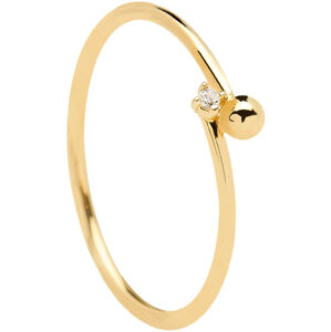 PDPAOLA Aranyozott minimalista ezüst gyűrű  ESSENTIA Gold AN01-130 50 mm