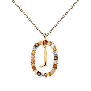 PDPAOLA Gyönyörű aranyozott nyaklánc "J" betű LETTERS CO01-269-U (lánc, medál)