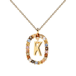 PDPAOLA Gyönyörű aranyozott nyaklánc "K" betű LETTERS CO01-270-U (lánc, medál)