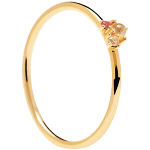 PDPAOLA Romantikus aranyozott ezüst gyűrű ROSÉ BLUSH AN01-192 50 mm