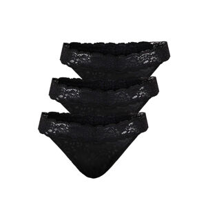 Pieces 3 PACK -  női tanga alsó  PCELSY 17119040 Black M