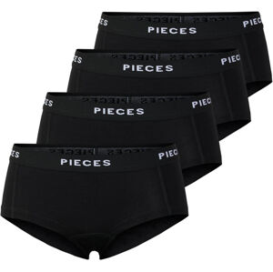 Pieces 4 PACK - női alsó  Boxer PCLOGO 17106857 Black XL