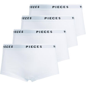 Pieces 4 PACK - női alsó Boxer PCLOGO 17106857 Bright White XL