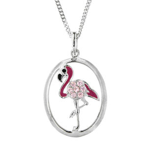 Praqia Jewellery Gyerekek ezüst nyaklánc  Flamingó KO8083_CU040_40 (lánc, medál)