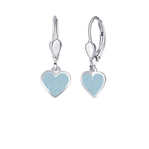Praqia Jewellery Lányos ezüst fülbevalói Kék szív NA6488_RH