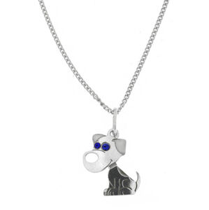 Praqia Jewellery Lányos ezüst nyaklánc Kutya KO2068_CU035_40 (lánc, medál)
