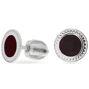 Praqia Jewellery Apró ezüst fülbevaló fekete középpel NA5333_RH