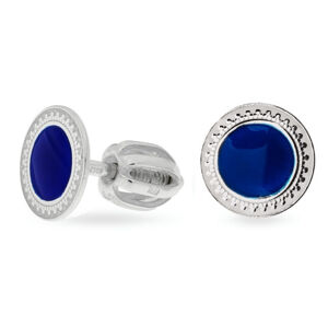 Praqia Jewellery Apró ezüst fülbevaló kék középpel  NA5109_RH
