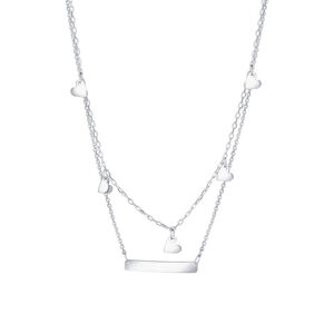 Praqia Jewellery Dupla ezüst nyaklánc  Lots of hearts N6514_RH