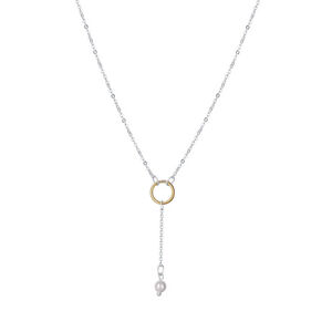 Praqia Jewellery Elegáns bicolor gyöngy nyaklánc  Gold pearl N6381_RH