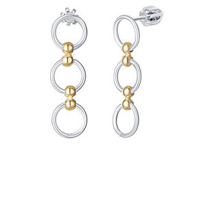 Praqia Jewellery Elegáns kétszínű ezüst fülbevalók Annika NA6362_RH