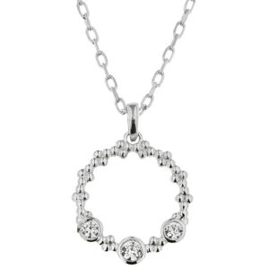 Praqia Jewellery Elegáns ezüst nyaklánc Stella KO8089_MO040_45_RH (lánc, medál)