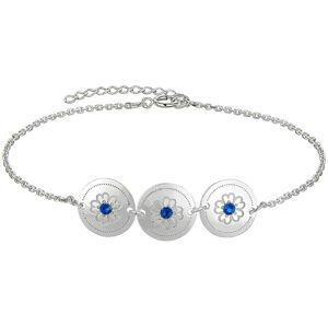 Praqia Jewellery Elegáns ezüst karkötő kék Saphire kristályokkal KA6075_RH