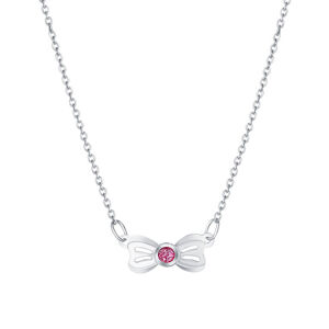 Praqia Jewellery Játékos ezüst nyaklánc Rózsaszín masni N6353_RH