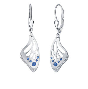Praqia Jewellery Gyönyörű ezüst fülbevalók  Blue Butterfly NA6379_RH