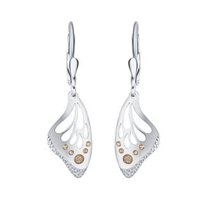 Praqia Jewellery Gyönyörű ezüst fülbevalók  Gold Butterfly NA6503_RH