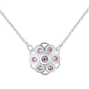 Praqia Jewellery Virágos ezüst nyaklánc kristályokkal  Emma N6088_RH