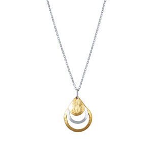 Praqia Jewellery Ezüst luxus bicolor nyaklánc Golden Rain KO6416_BR030_45_RH  (lánc, medál)