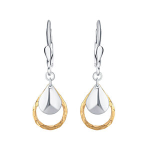 Praqia Jewellery Luxus bicolor ezüst fülbevalók  Golden Rain NA6404_RH