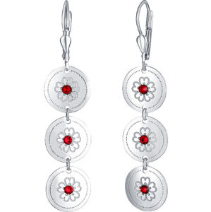Praqia Jewellery Luxus ezüst fülbevalók vörös Ruby kristályokkal NA6080_RH