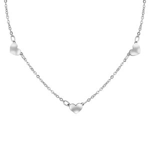 Praqia Jewellery Gyengéd fehér arany nyaklánc szívvel N7049