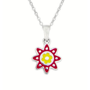 Praqia Jewellery Finom ezüst nyaklánc virággal KO8024_BR030_40_RH (lánc, medál)