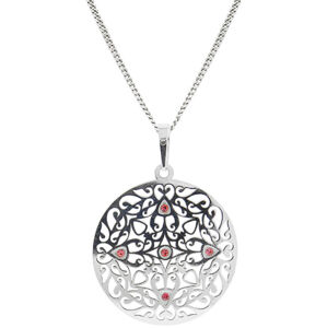 Praqia Jewellery Gyönyörű ezüst nyaklánc kristályokkal KO5017_CU040_45_RH (lánc, medál)
