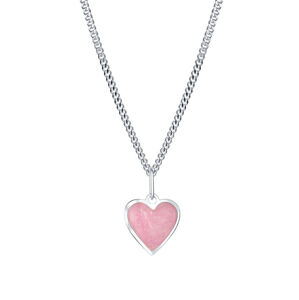 Praqia Jewellery Romantikus ezüst nyaklánc  Pink Heart KO6066_CU040_45_RH  (lánc, medál)