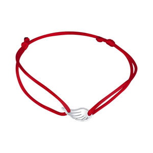 Praqia Jewellery Piros zsinór kabala karkötő Angyal szárny KA6169