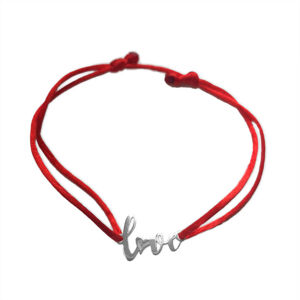 Praqia Jewellery Stílusos zsinór piros kabala karkötő  Love KA6308