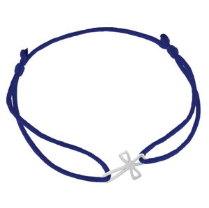 Praqia Jewellery Zsinór kék kabbala karkötő Kereszt KA6217