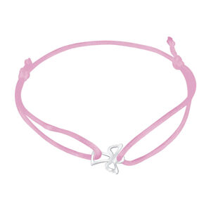 Praqia Jewellery Zsinór rózsaszín szivárvány kabbala karkötő Angyal KA6165