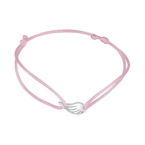 Praqia Jewellery Zsinór rózsaszín Kabbala karkötő Angyalszárny KA6170