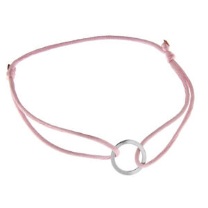 Praqia Jewellery Zsinór rózsaszín kabala karkötő  Karika KA6205