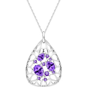 Preciosa Stílusos ezüst nyaklánc Lyra Violet 5260 56
