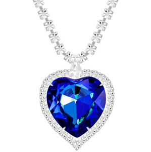 Preciosa Gyönyörű kék szív nyaklánc cseh kristály 2025 46