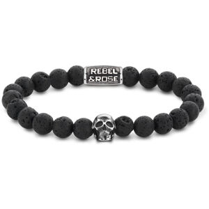 Rebel&Rose Gyöngy karkötő SkullBlack Moon RR-SK001-S 19 cm - L