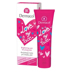 Dermacol Regeneráló és bőrvilágosító krém fiatal bőrre málna és erdei gyümölcsök illatával Love My Face (Brightening Cream) 50 ml